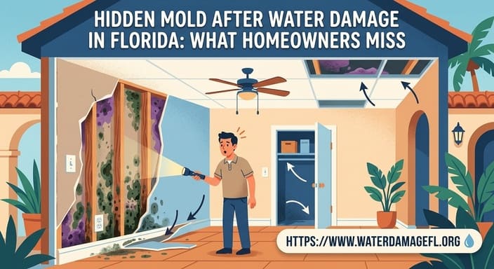 Hidden mold after water damage in a Florida home